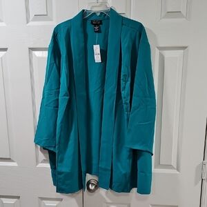 Catherines Teal Open Front Cardigan